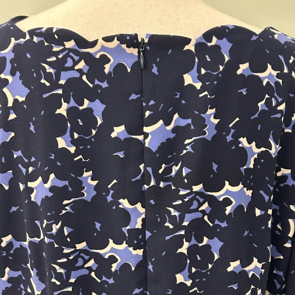 Talbots Crepe Blue and White Floral Shift Dress - Picture 9 of 12